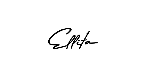 How to make Ellita name signature. Use Asem Kandis PERSONAL USE style for creating short signs online. This is the latest handwritten sign. Ellita signature style 9 images and pictures png