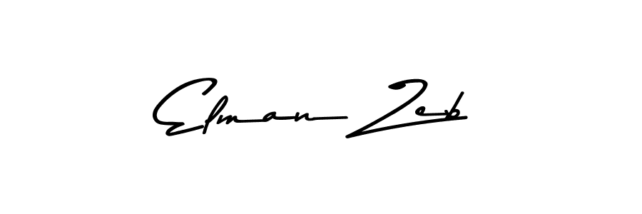 How to make Elman Zeb name signature. Use Asem Kandis PERSONAL USE style for creating short signs online. This is the latest handwritten sign. Elman Zeb signature style 9 images and pictures png