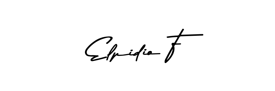 How to make Elpidio F signature? Asem Kandis PERSONAL USE is a professional autograph style. Create handwritten signature for Elpidio F name. Elpidio F signature style 9 images and pictures png