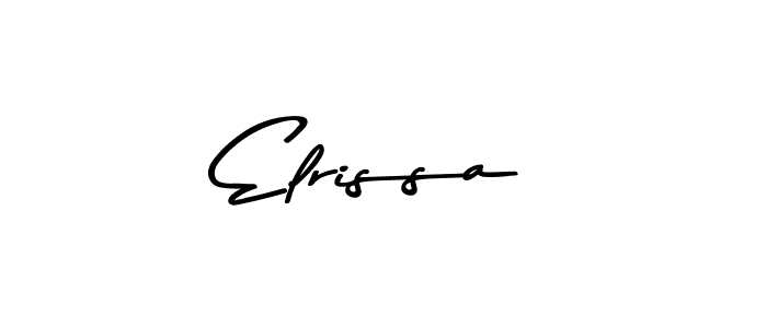 How to make Elrissa name signature. Use Asem Kandis PERSONAL USE style for creating short signs online. This is the latest handwritten sign. Elrissa signature style 9 images and pictures png