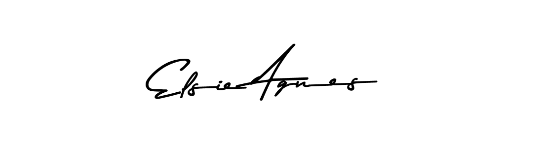 How to make Elsie Agnes name signature. Use Asem Kandis PERSONAL USE style for creating short signs online. This is the latest handwritten sign. Elsie Agnes signature style 9 images and pictures png