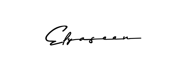 How to make Elyaseen name signature. Use Asem Kandis PERSONAL USE style for creating short signs online. This is the latest handwritten sign. Elyaseen signature style 9 images and pictures png