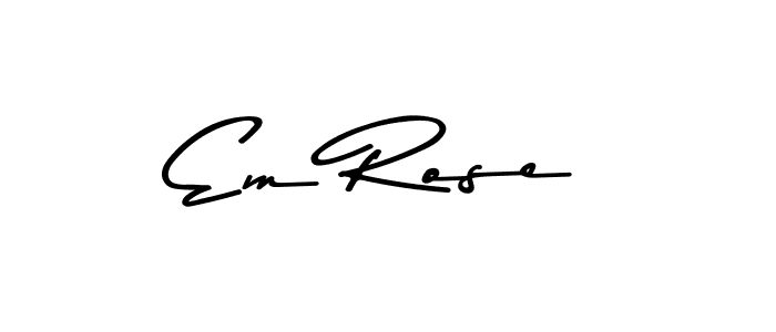 How to make Em Rose name signature. Use Asem Kandis PERSONAL USE style for creating short signs online. This is the latest handwritten sign. Em Rose signature style 9 images and pictures png