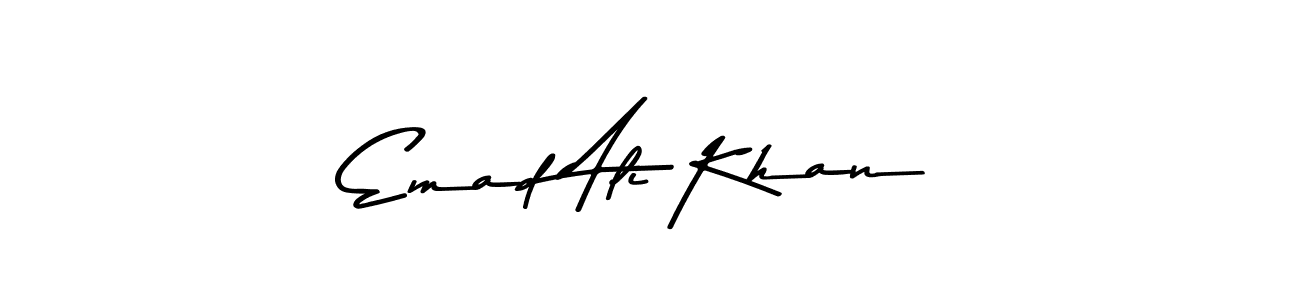 How to make Emad Ali Khan name signature. Use Asem Kandis PERSONAL USE style for creating short signs online. This is the latest handwritten sign. Emad Ali Khan signature style 9 images and pictures png