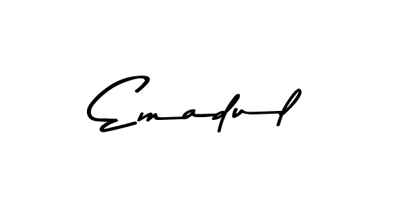 How to make Emadul name signature. Use Asem Kandis PERSONAL USE style for creating short signs online. This is the latest handwritten sign. Emadul signature style 9 images and pictures png