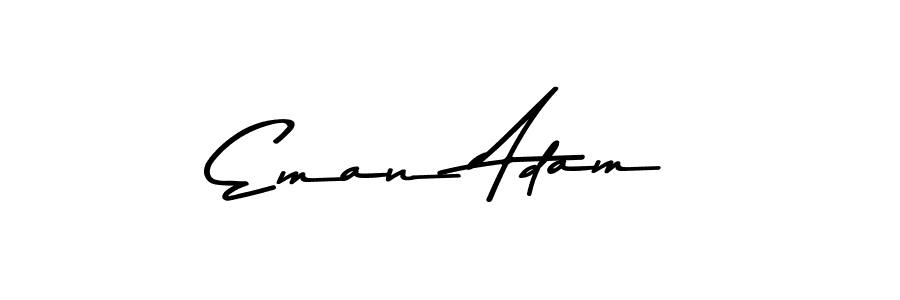 How to make Eman Adam name signature. Use Asem Kandis PERSONAL USE style for creating short signs online. This is the latest handwritten sign. Eman Adam signature style 9 images and pictures png