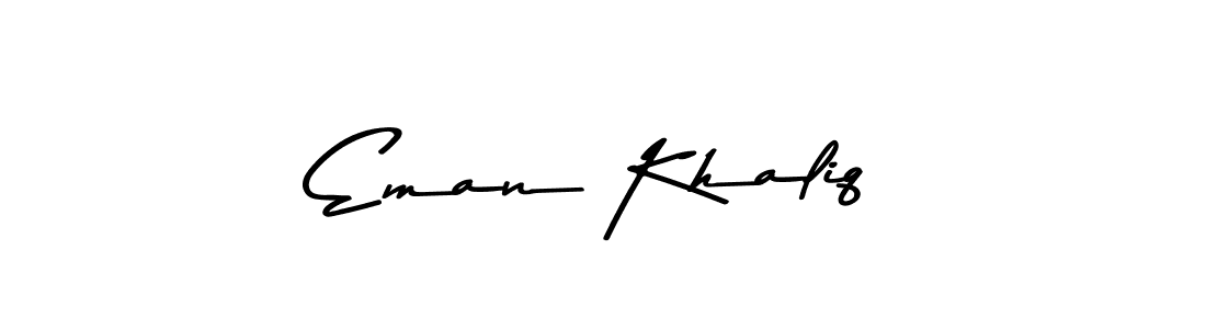 Create a beautiful signature design for name Eman Khaliq. With this signature (Asem Kandis PERSONAL USE) fonts, you can make a handwritten signature for free. Eman Khaliq signature style 9 images and pictures png