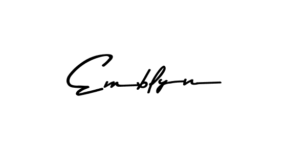 Create a beautiful signature design for name Emblyn. With this signature (Asem Kandis PERSONAL USE) fonts, you can make a handwritten signature for free. Emblyn signature style 9 images and pictures png