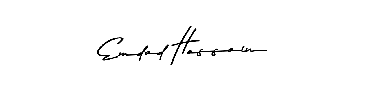 Create a beautiful signature design for name Emdad Hossain. With this signature (Asem Kandis PERSONAL USE) fonts, you can make a handwritten signature for free. Emdad Hossain signature style 9 images and pictures png