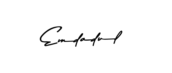 How to make Emdadul name signature. Use Asem Kandis PERSONAL USE style for creating short signs online. This is the latest handwritten sign. Emdadul signature style 9 images and pictures png