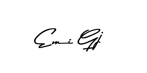 Make a beautiful signature design for name Emi Gj. With this signature (Asem Kandis PERSONAL USE) style, you can create a handwritten signature for free. Emi Gj signature style 9 images and pictures png