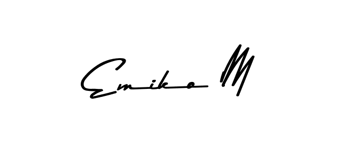 Also You can easily find your signature by using the search form. We will create Emiko M name handwritten signature images for you free of cost using Asem Kandis PERSONAL USE sign style. Emiko M signature style 9 images and pictures png