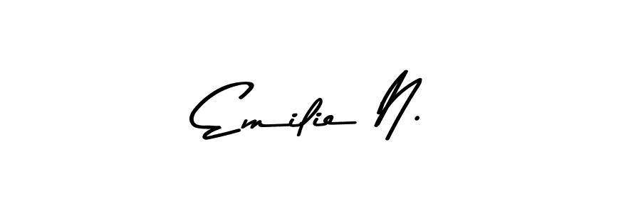 How to make Emilie N. name signature. Use Asem Kandis PERSONAL USE style for creating short signs online. This is the latest handwritten sign. Emilie N. signature style 9 images and pictures png