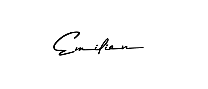 Create a beautiful signature design for name Emilien. With this signature (Asem Kandis PERSONAL USE) fonts, you can make a handwritten signature for free. Emilien signature style 9 images and pictures png