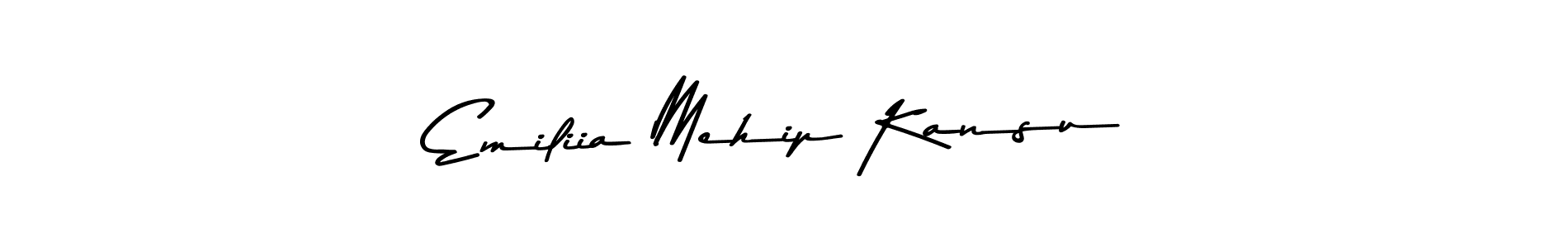 Make a beautiful signature design for name Emiliia Mehip Kansu. With this signature (Asem Kandis PERSONAL USE) style, you can create a handwritten signature for free. Emiliia Mehip Kansu signature style 9 images and pictures png