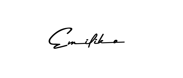 Use a signature maker to create a handwritten signature online. With this signature software, you can design (Asem Kandis PERSONAL USE) your own signature for name Emiliko. Emiliko signature style 9 images and pictures png