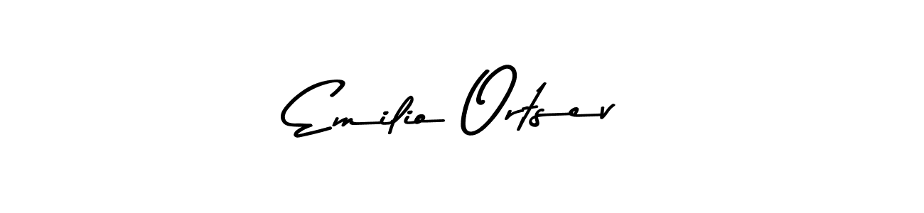 How to make Emilio Ortsev name signature. Use Asem Kandis PERSONAL USE style for creating short signs online. This is the latest handwritten sign. Emilio Ortsev signature style 9 images and pictures png