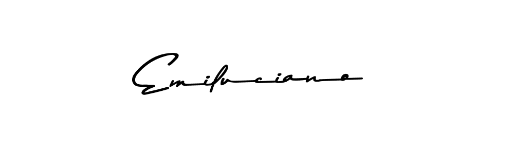 Create a beautiful signature design for name Emiluciano. With this signature (Asem Kandis PERSONAL USE) fonts, you can make a handwritten signature for free. Emiluciano signature style 9 images and pictures png