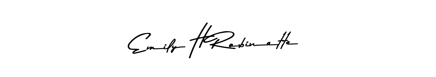 How to make Emily H Robinette name signature. Use Asem Kandis PERSONAL USE style for creating short signs online. This is the latest handwritten sign. Emily H Robinette signature style 9 images and pictures png