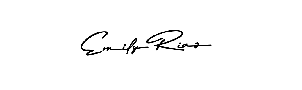 Create a beautiful signature design for name Emily Riaz. With this signature (Asem Kandis PERSONAL USE) fonts, you can make a handwritten signature for free. Emily Riaz signature style 9 images and pictures png