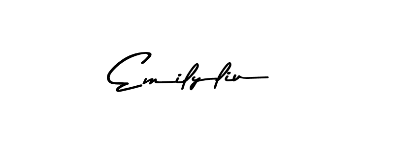 How to make Emilyliu name signature. Use Asem Kandis PERSONAL USE style for creating short signs online. This is the latest handwritten sign. Emilyliu signature style 9 images and pictures png