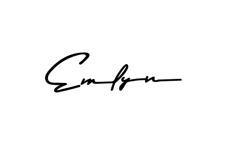 Create a beautiful signature design for name Emlyn. With this signature (Asem Kandis PERSONAL USE) fonts, you can make a handwritten signature for free. Emlyn signature style 9 images and pictures png