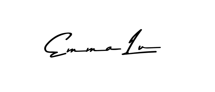 How to make Emma Lu name signature. Use Asem Kandis PERSONAL USE style for creating short signs online. This is the latest handwritten sign. Emma Lu signature style 9 images and pictures png