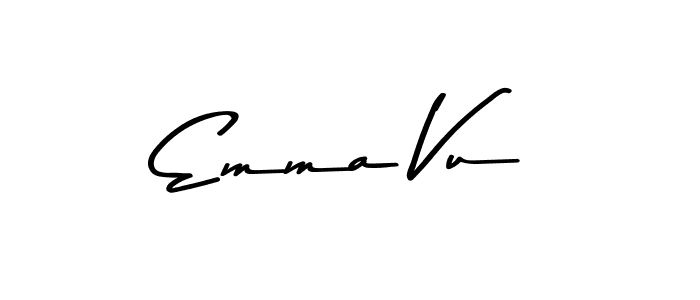 How to make Emma Vu name signature. Use Asem Kandis PERSONAL USE style for creating short signs online. This is the latest handwritten sign. Emma Vu signature style 9 images and pictures png