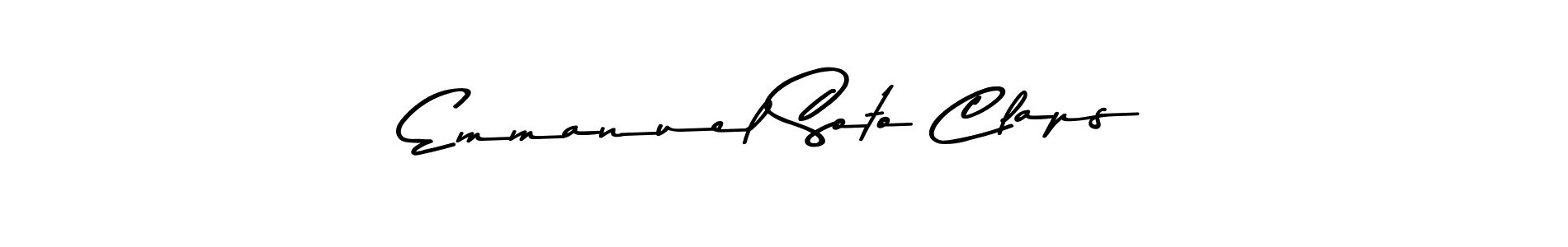 The best way (Asem Kandis PERSONAL USE) to make a short signature is to pick only two or three words in your name. The name Emmanuel Soto Claps include a total of six letters. For converting this name. Emmanuel Soto Claps signature style 9 images and pictures png