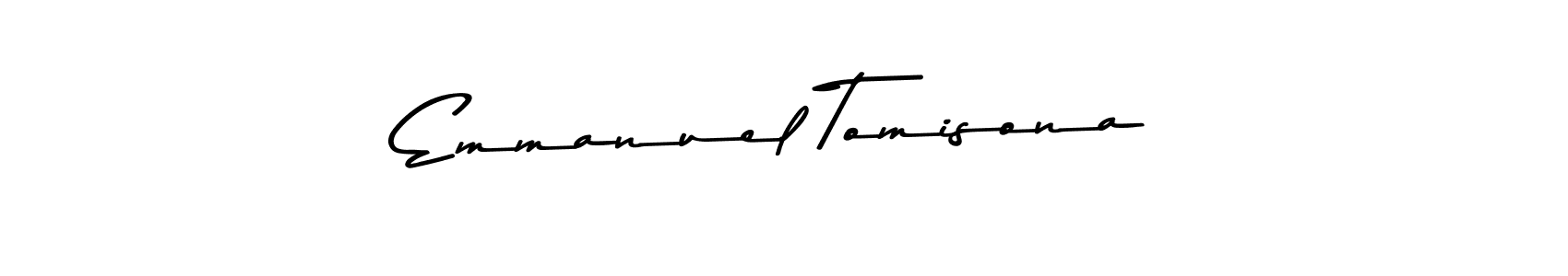 How to make Emmanuel Tomisona name signature. Use Asem Kandis PERSONAL USE style for creating short signs online. This is the latest handwritten sign. Emmanuel Tomisona signature style 9 images and pictures png