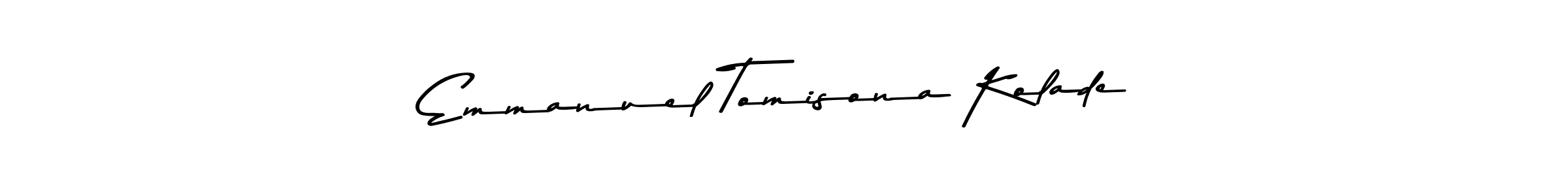 How to make Emmanuel Tomisona Kolade name signature. Use Asem Kandis PERSONAL USE style for creating short signs online. This is the latest handwritten sign. Emmanuel Tomisona Kolade signature style 9 images and pictures png