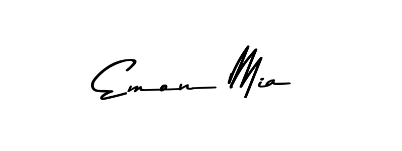 You should practise on your own different ways (Asem Kandis PERSONAL USE) to write your name (Emon Mia) in signature. don't let someone else do it for you. Emon Mia signature style 9 images and pictures png