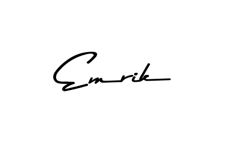 Design your own signature with our free online signature maker. With this signature software, you can create a handwritten (Asem Kandis PERSONAL USE) signature for name Emrik. Emrik signature style 9 images and pictures png