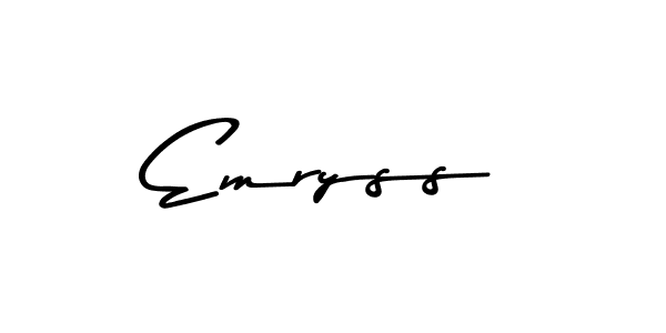Design your own signature with our free online signature maker. With this signature software, you can create a handwritten (Asem Kandis PERSONAL USE) signature for name Emryss. Emryss signature style 9 images and pictures png