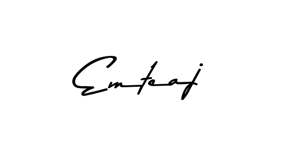 How to make Emteaj name signature. Use Asem Kandis PERSONAL USE style for creating short signs online. This is the latest handwritten sign. Emteaj signature style 9 images and pictures png