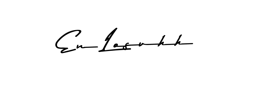 The best way (Asem Kandis PERSONAL USE) to make a short signature is to pick only two or three words in your name. The name En Losuhh include a total of six letters. For converting this name. En Losuhh signature style 9 images and pictures png