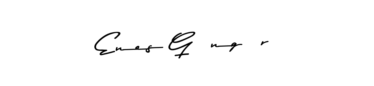 How to make Enes Güngör name signature. Use Asem Kandis PERSONAL USE style for creating short signs online. This is the latest handwritten sign. Enes Güngör signature style 9 images and pictures png