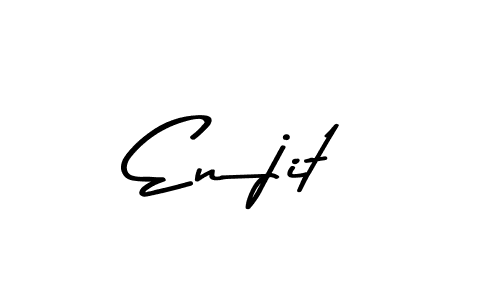 Create a beautiful signature design for name Enjit. With this signature (Asem Kandis PERSONAL USE) fonts, you can make a handwritten signature for free. Enjit signature style 9 images and pictures png