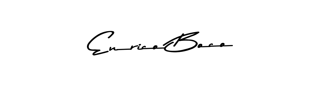 How to make Enrico Boco name signature. Use Asem Kandis PERSONAL USE style for creating short signs online. This is the latest handwritten sign. Enrico Boco signature style 9 images and pictures png