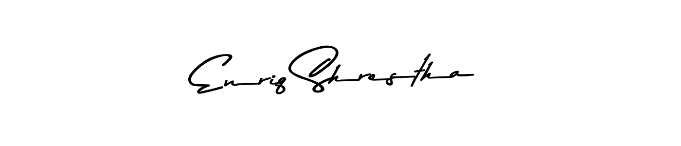 Create a beautiful signature design for name Enriq Shrestha. With this signature (Asem Kandis PERSONAL USE) fonts, you can make a handwritten signature for free. Enriq Shrestha signature style 9 images and pictures png