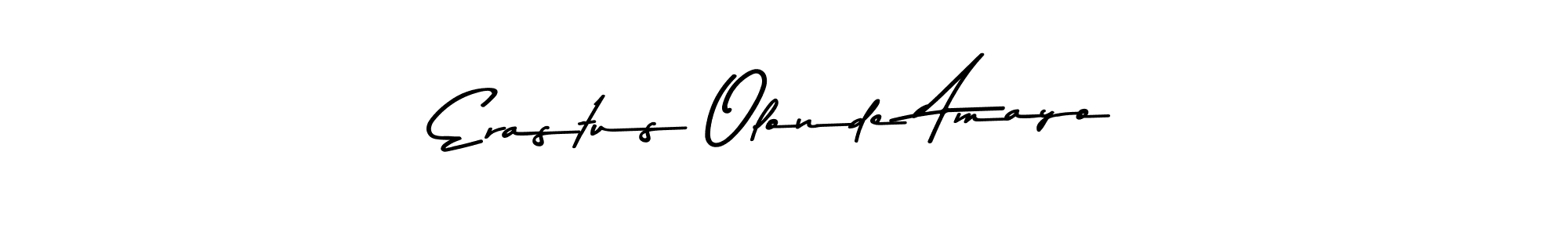 How to make Erastus Olonde Amayo name signature. Use Asem Kandis PERSONAL USE style for creating short signs online. This is the latest handwritten sign. Erastus Olonde Amayo signature style 9 images and pictures png