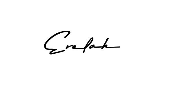 How to make Erelah name signature. Use Asem Kandis PERSONAL USE style for creating short signs online. This is the latest handwritten sign. Erelah signature style 9 images and pictures png