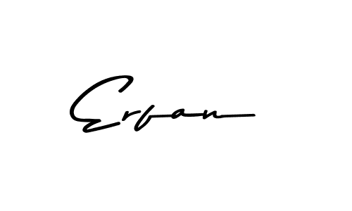 Create a beautiful signature design for name Erfan. With this signature (Asem Kandis PERSONAL USE) fonts, you can make a handwritten signature for free. Erfan signature style 9 images and pictures png