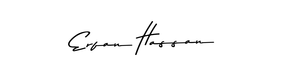 How to make Erfan Hassan name signature. Use Asem Kandis PERSONAL USE style for creating short signs online. This is the latest handwritten sign. Erfan Hassan signature style 9 images and pictures png