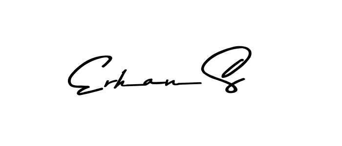 How to make Erhan S name signature. Use Asem Kandis PERSONAL USE style for creating short signs online. This is the latest handwritten sign. Erhan S signature style 9 images and pictures png