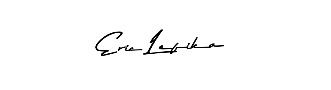 How to make Eric Lefika name signature. Use Asem Kandis PERSONAL USE style for creating short signs online. This is the latest handwritten sign. Eric Lefika signature style 9 images and pictures png