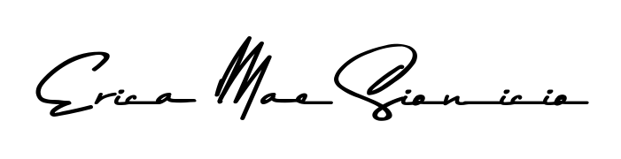Enhance your business communications with Erica Mae Sionicio signature in Asem Kandis PERSONAL USE lettering. Clean, modern, and universally compatible. Erica Mae Sionicio signature style 9 images and pictures png