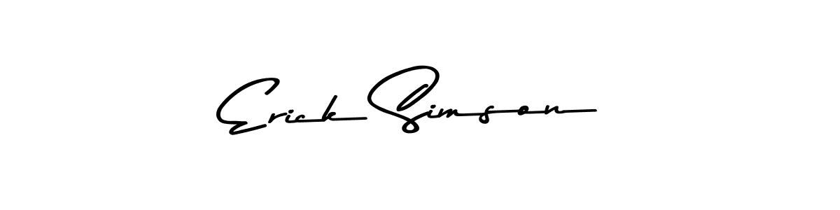 Use a signature maker to create a handwritten signature online. With this signature software, you can design (Asem Kandis PERSONAL USE) your own signature for name Erick Simson. Erick Simson signature style 9 images and pictures png
