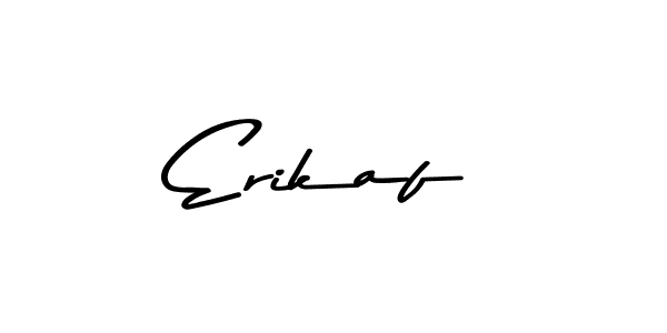 How to make Erikaf name signature. Use Asem Kandis PERSONAL USE style for creating short signs online. This is the latest handwritten sign. Erikaf signature style 9 images and pictures png