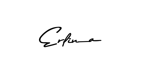 Make a beautiful signature design for name Erlina. With this signature (Asem Kandis PERSONAL USE) style, you can create a handwritten signature for free. Erlina signature style 9 images and pictures png